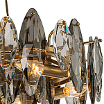 Люстра подвесная с овальными подвесками из стекла дымчатого цвета Harlow Crystal Round варинант исполнения - 2 | Loft Concept в Брянске