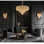 Люстра с каскадом из прозрачного хрусталя Constant Sparks варинант исполнения - 16 | Loft Concept в Брянске