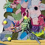 Ковер разноцветный из джинсовой одежды и армейских палаток Upcycling варинант исполнения - 3 | Loft Concept в Брянске