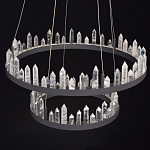 Люстра с двумя кольцами черного цвета с хрустальными элементами QUARTZ CRYSTAL варинант исполнения - 4 | Loft Concept в Брянске