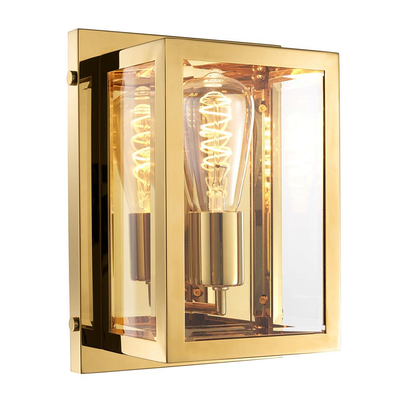 Бра Eichholtz Wall Lamp Odeon Gold Глянцевое золото Прозрачное Стекло Бра Eichholtz Wall Lamp Odeon Gold Глянцевое золото Прозрачное Стекло в Брянске | Loft Concept