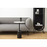 Кофейный столик с белой мраморной столешницей на черном основании Tall Coffee Black and White Table варинант исполнения - 1 | Loft Concept в Брянске