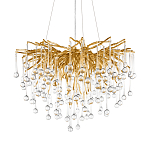 Люстра подвесная с прозрачными стеклянными подвесками в форме капель Диаметр 60 см Droplet Chandelier варинант исполнения - 18 | Loft Concept в Брянске