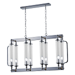 Люстра прямоугольная с 8-ю стеклянными плафонами цилиндрической формы Jeanette варинант исполнения - 3 | Loft Concept в Брянске