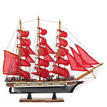 Декоративная модель деревянного парусника с красными парусами в подарочной упаковке With The low варинант исполнения - 1 | Loft Concept в Брянске