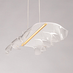 Люстра линейная с 3-мя белыми волнистыми плафонами Wave Line варинант исполнения - 7 | Loft Concept в Брянске