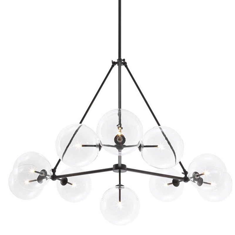 Люстра Chandelier Bermude Bronze Темная бронза Прозрачное Стекло Люстра Chandelier Bermude Bronze Темная бронза Прозрачное Стекло в Брянске | Loft Concept