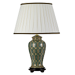 Настольная лампа с керамическим основанием с золотистым решетчатым узором и белым плиссированным абажуром Elstead Lighting варинант исполнения - 1 | Loft Concept в Брянске