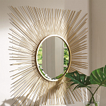 Зеркало-солнце круглое с золотыми лучам Sunrise варинант исполнения - 1 | Loft Concept в Брянске