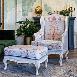 Кресло из массива бука серое с растительным орнаментом Raffael Floral Grey Armchair варинант исполнения - 10 | Loft Concept в Брянске