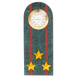 Часы погон ВС подарочные настольные из натурального камня Змеевик Military Clock варинант исполнения - 4 | Loft Concept в Брянске