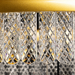 Люстра двухъярусная с золотого цвета и прозрачными подвесками Pettico варинант исполнения - 8 | Loft Concept в Брянске