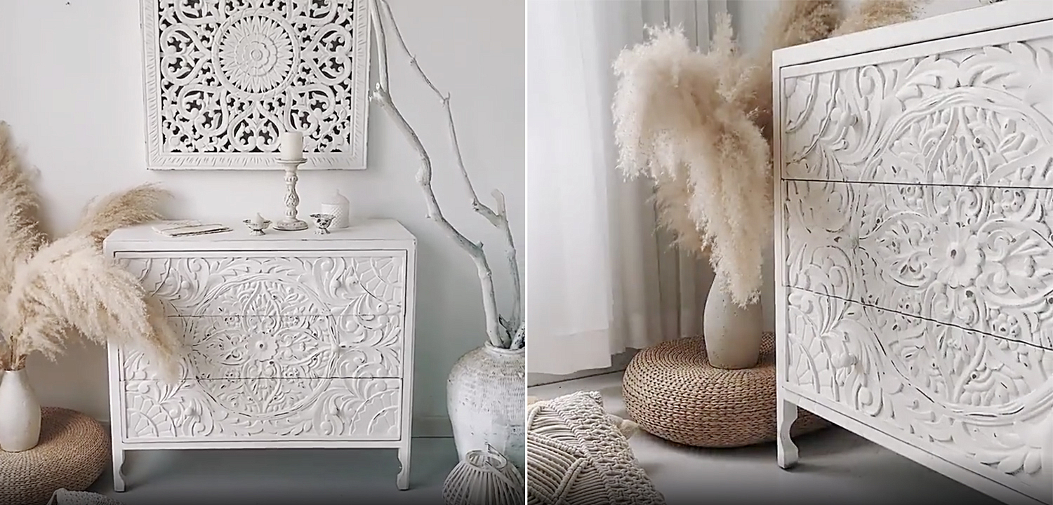 Комод с резным декорированным фасадом Matsi Provence Chest of Drawers Белый Комод с резным декорированным фасадом Matsi Provence Chest of Drawers Белый - Loft-Concept в Брянске