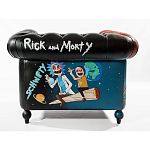 Кресло "Умный Умник" Rick and Morty graffiti chair натуральная кожа  варинант исполнения - 3 | Loft Concept в Брянске