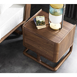 Прикроватный деревянный столик с 2-мя ящиками Moon Walnut Furniture варинант исполнения - 3 | Loft Concept в Брянске