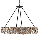 Люстра круглая с абажуром из устричных раковин Sea Ravens варинант исполнения - 3 | Loft Concept в Брянске