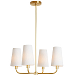 Люстра золотая с белыми тканевыми абажурами Coolness варинант исполнения - 2 | Loft Concept в Брянске