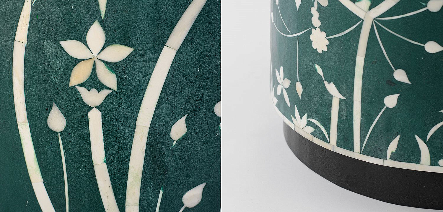 Табурет Green Flower Indian Bone Inlay stool Табурет Green Flower Indian Bone Inlay stool - Loft-Concept в Брянске