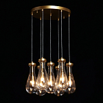 Люстра с 7-ю прозрачными плафонами из стекла в форме капли Lucid Rain  варинант исполнения - 3 | Loft Concept в Брянске