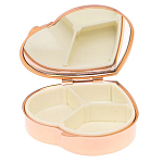 Таблетница карманная в форме сердца с 3-мя отделениями с зеркалом и накладкой из натурального камня Лепидолит Red Gold Stone Pillboxes варинант исполнения - 3 | Loft Concept в Брянске