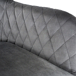 Стул с мягкой серой обивкой из велюра и подъемно-поворотным механизмом на черных колесиках Harper Gray варинант исполнения - 3 | Loft Concept в Брянске