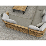 Дизайнерский уличный диван из массива дерева с плетеной спинкой PALINFRASCA Sofa варинант исполнения - 4 | Loft Concept в Брянске