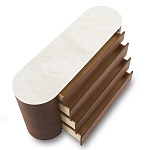 Дизайнерский комод овальной формы с белой столешницей и 4-мя ящиками Gioli варинант исполнения - 1 | Loft Concept в Брянске