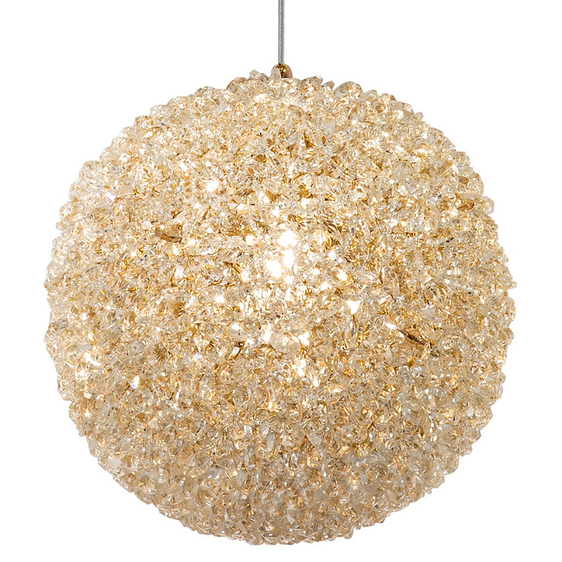 Подвесной хрустальный светильник шарообразной формы Amber Crystal Hanging Light 22 Золотой Прозрачное Стекло Янтарный Подвесной хрустальный светильник шарообразной формы Amber Crystal Hanging Light 22 Золотой Прозрачное Стекло Янтарный в Брянске | Loft Concept