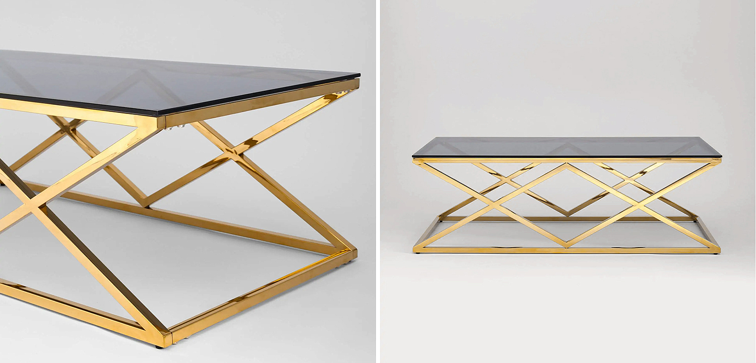 Столик кофейный Geometry Rhombus Gold Столик кофейный Geometry Rhombus Gold - Loft-Concept в Брянске