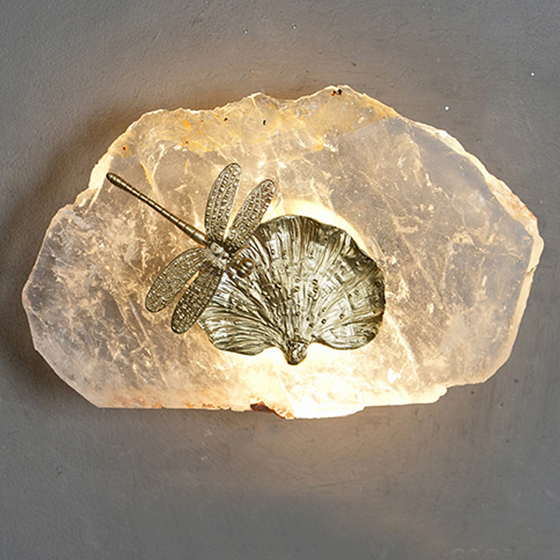 Бра Декоративный лист с стрекозой Glacial Fragment Медь Прозрачный Бра Декоративный лист с стрекозой Glacial Fragment Медь Прозрачный в Брянске | Loft Concept