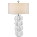 Настольная лампа белая с тканевым абажуром в форме цилиндра Morphing варинант исполнения - 3 | Loft Concept в Брянске