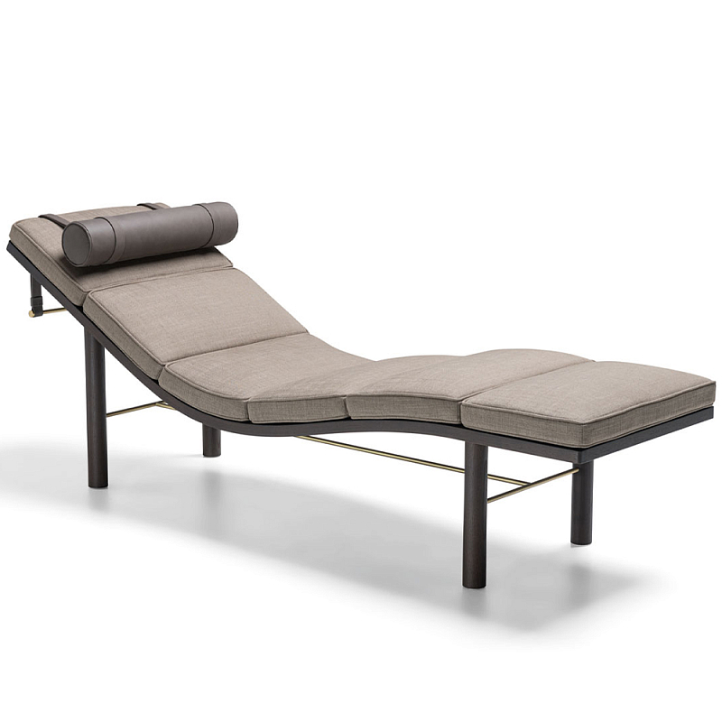 Дизайнерский шезлонг каркас из массива дерева TUSCANY Chaise lounge Коричневый Бежево-серый Дизайнерский шезлонг каркас из массива дерева TUSCANY Chaise lounge Коричневый Бежево-серый в Брянске | Loft Concept