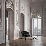 Люстра подвесная круглая с изогнутыми металлическими дугами и ниспадающими цепочками 65 см Atlantis Chain варинант исполнения - 18 | Loft Concept в Брянске