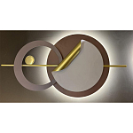 Бра круглое светодиодное в матовых оттенках коричневого и золотого цвета Kosmikos варинант исполнения - 1 | Loft Concept в Брянске