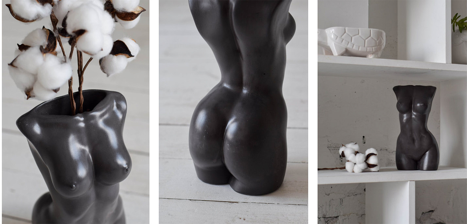Ваза Vase Female Torso black Ваза Vase Female Torso black - Loft-Concept в Брянске