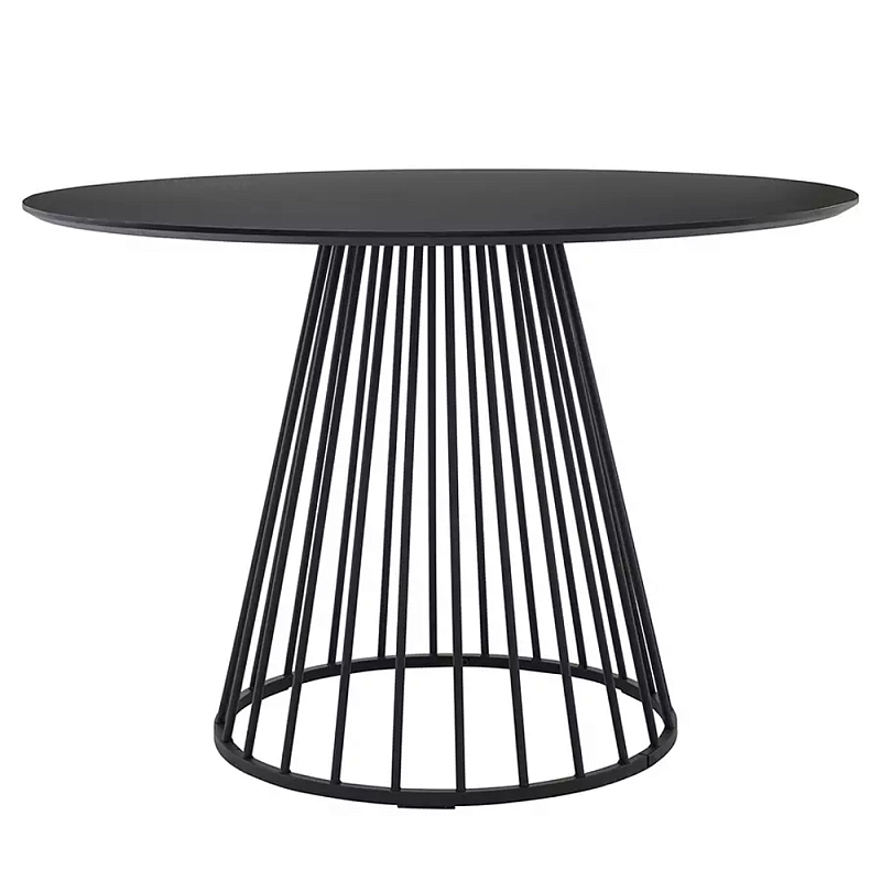 Круглый обеденный стол с основанием в виде конуса Dining table in Loft Style Черный Круглый обеденный стол с основанием в виде конуса Dining table in Loft Style Черный в Брянске | Loft Concept