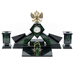 Настольный письменный набор из нефрита Герб России Dignity варинант исполнения - 1 | Loft Concept в Брянске