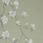 Обои ручная роспись Magnolia Canopy Colourway SC-287 on Aquamarine slub silk варинант исполнения - 2 | Loft Concept в Брянске