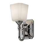 Бра для ванных комнат с белым матовым плафоном квадратной формы на основании цвета хром Feiss варинант исполнения - 1 | Loft Concept в Брянске