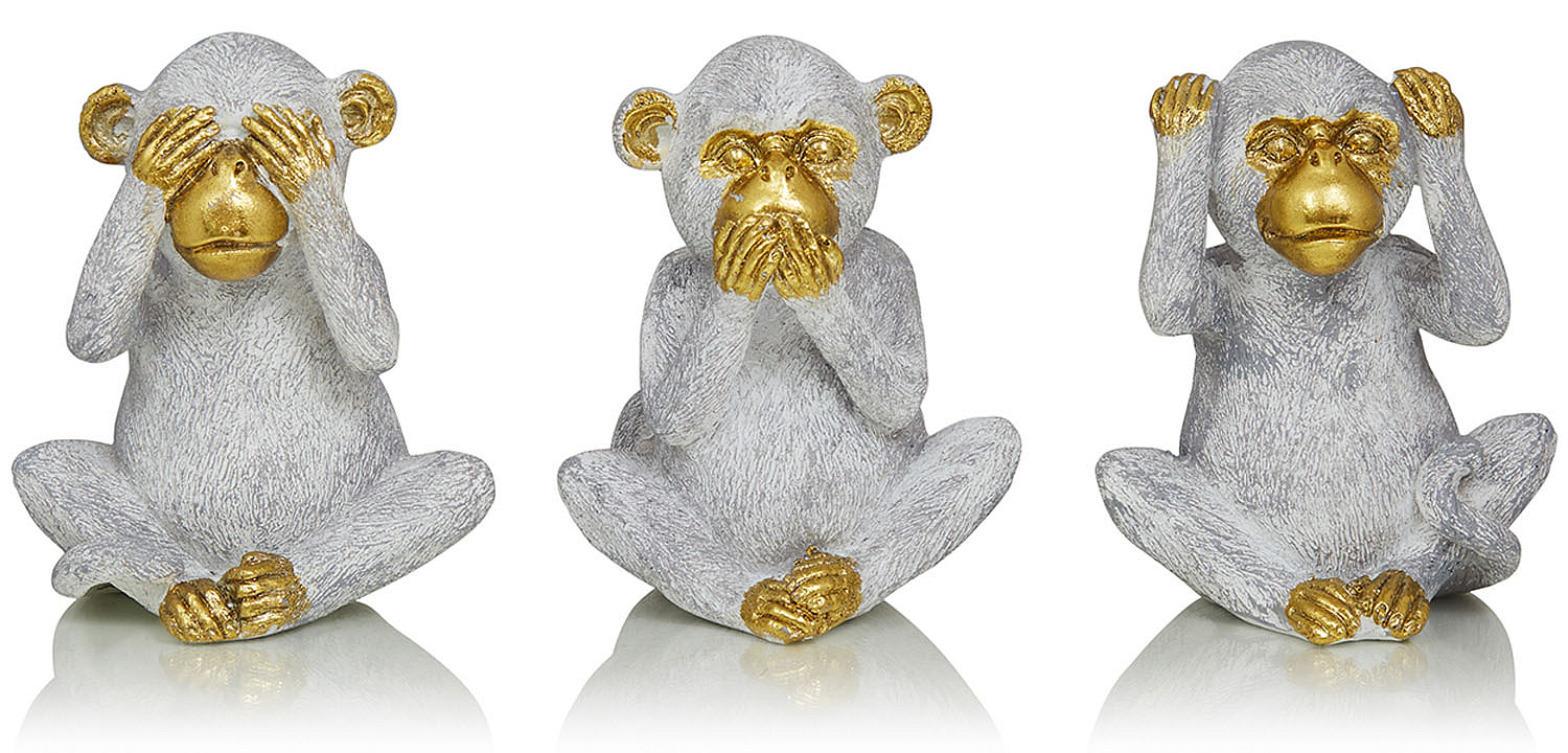 Комплект из 3-х статуэток Three Monkeys Комплект из 3-х статуэток Three Monkeys - Loft-Concept в Брянске