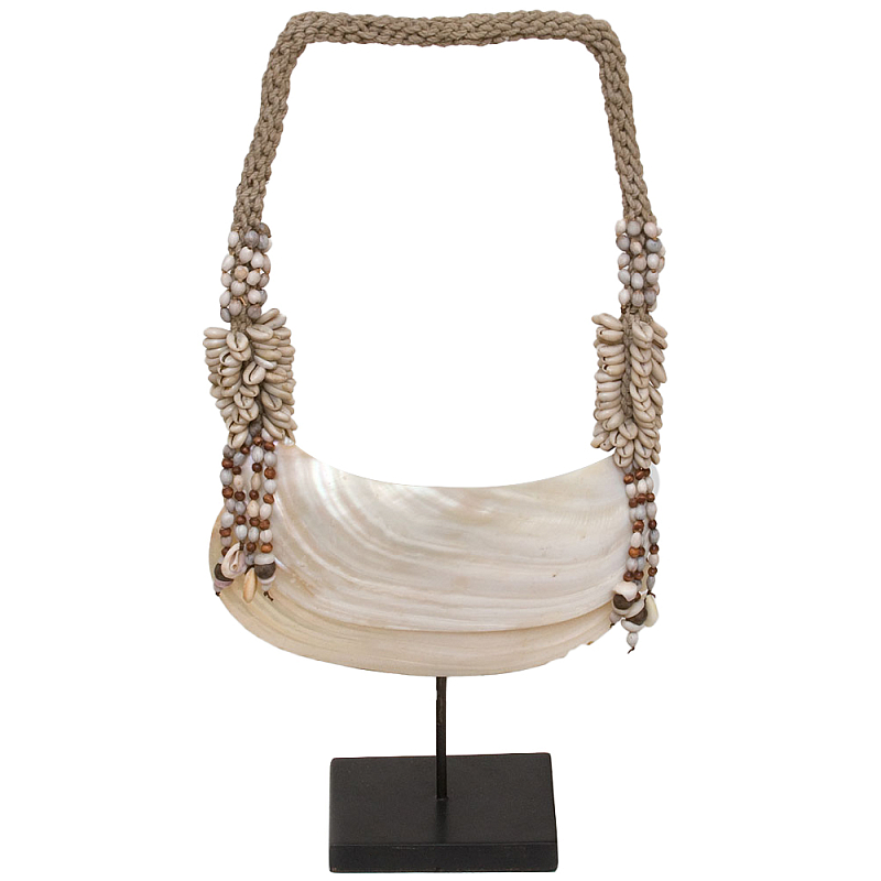 Этническое украшение пояс из ракушек на подставке Aboriginal Pearl Shell Belt Бежевый Перламутровый Черный в Брянске | Loft Concept 