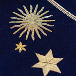 Обои с вышивкой ручной работы Cosmos Original colourway on velvet варинант исполнения - 3 | Loft Concept в Брянске