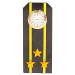 Часы подарочные настольные в виде погона ВМФ из натурального камня Змеевик Military Clock варинант исполнения - 6 | Loft Concept в Брянске