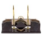 Настольный письменный набор из бежевого мрамора с часами Marble Accessory варинант исполнения - 3 | Loft Concept в Брянске