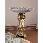 Чаша с цветочным орнаментом на ножке в виде бронзового ангела Eden Garden варинант исполнения - 6 | Loft Concept в Брянске