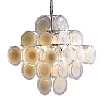 Люстра  с каскадом из круглых декоративных элементов  White Clear Glass Chandelier варинант исполнения - 6 | Loft Concept в Брянске