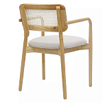 Стул обеденный с мягким сиденьем и спинкой из плетеного ротанга Wood and Textile Chair варинант исполнения - 3 | Loft Concept в Брянске