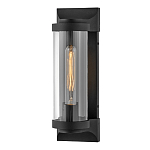 Настенный фонарь в индустриальном стиле с вытянутым цилиндрическим плафоном из прозрачного стекла и черным корпусом Hinkley варинант исполнения - 4 | Loft Concept в Брянске