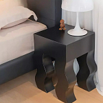 Дизайнерский журнальный стол чёрный с ножками волнистой формы Egopi варинант исполнения - 2 | Loft Concept в Брянске