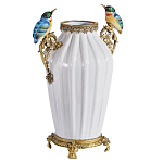 Ваза белого цвета из фарфора с птичкми White Garden варинант исполнения - 2 | Loft Concept в Брянске